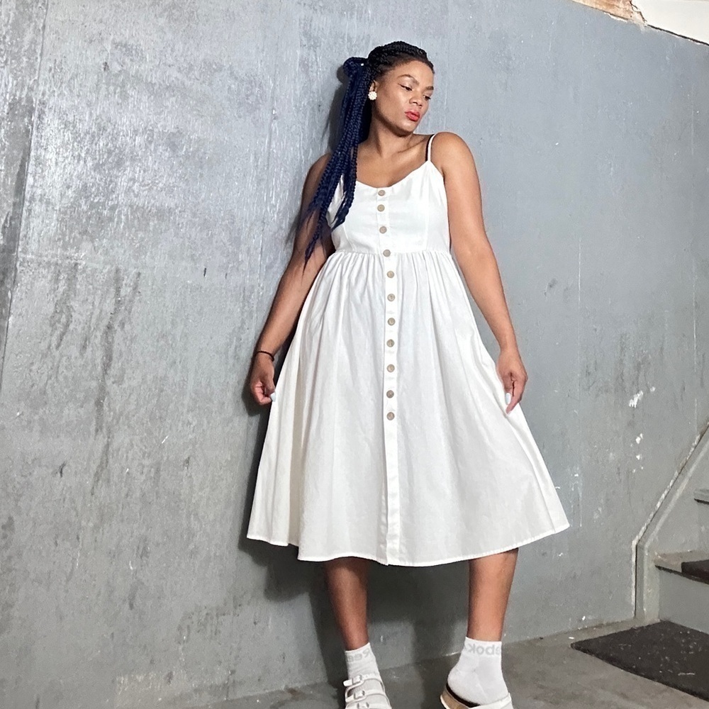 Summer Cotton Midi Dress, Fits S/M